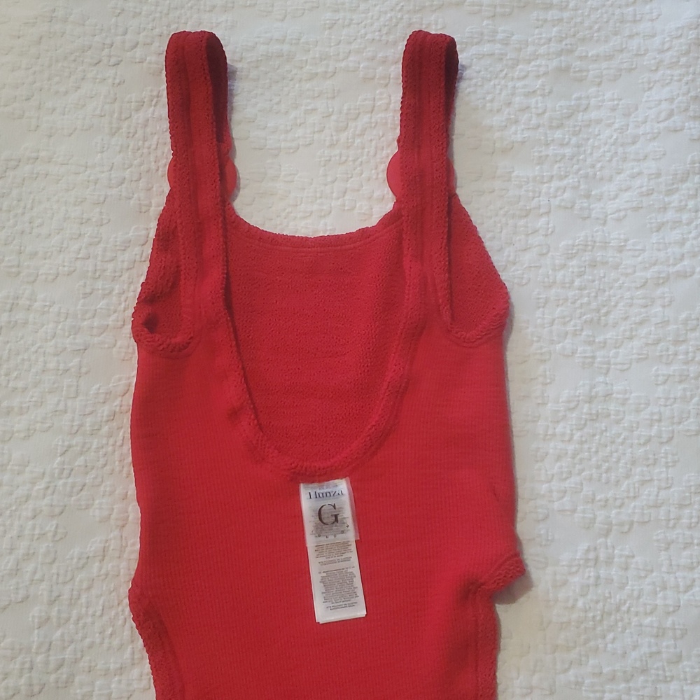 HUNZA G DOMINO One Piece Swimsuit Sz:One Size In Red - Picture 12 of 16